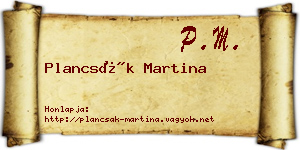 Plancsák Martina névjegykártya